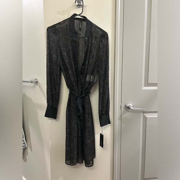 Marc Cain Sheer Dot Dress long Sleeve Black N1 - Picture 2 of 12